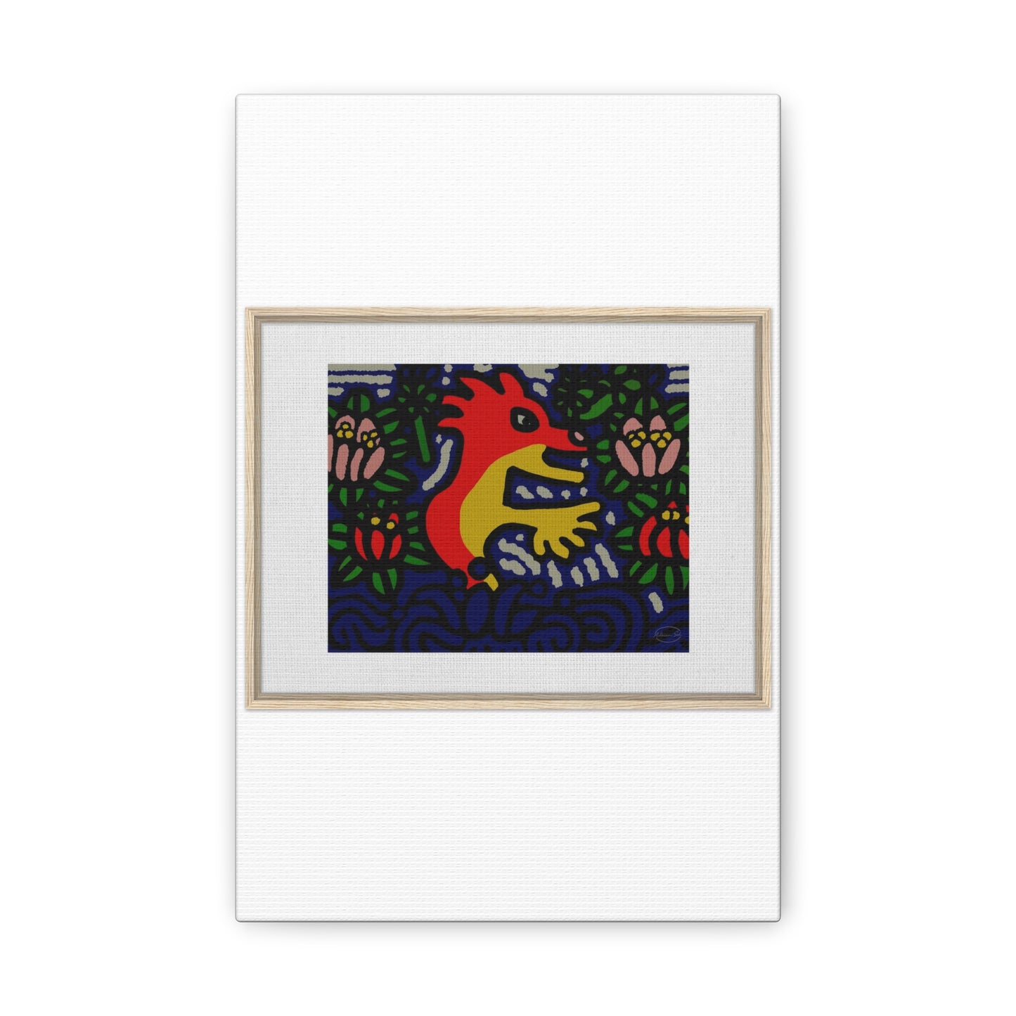 Breaking through the surface of a lotus pond Canvas (Small)