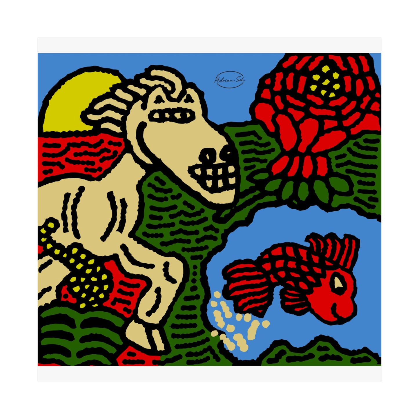 Galloping carefree through life Matte Poster Horizontal (Small)