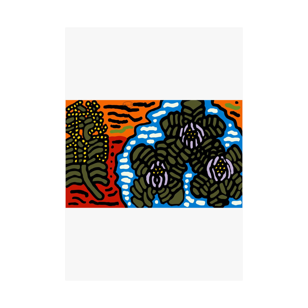 The Sri Lankan water lilies meets the Australian wattle Matte Poster Vertical (Large)