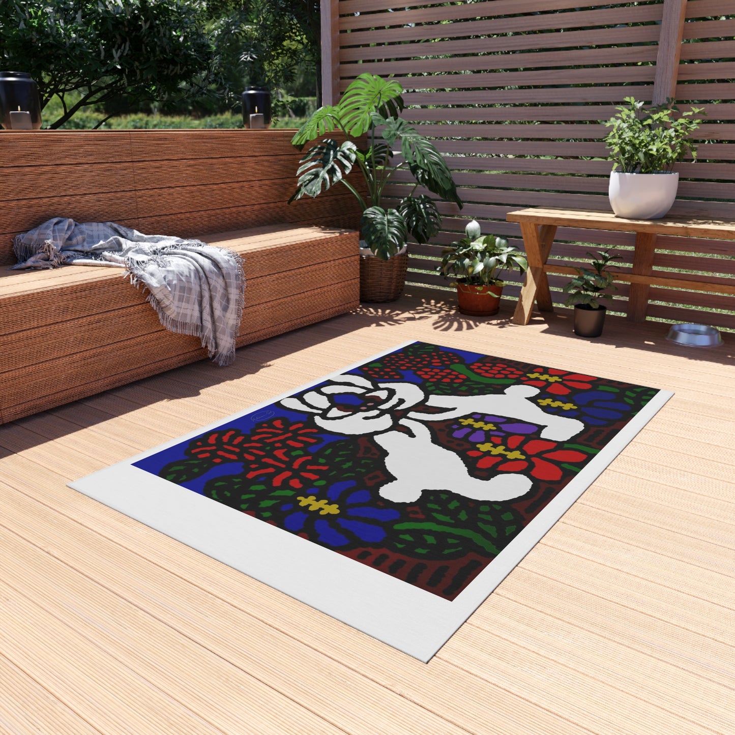 Bunnies in love — Outdoor Rug