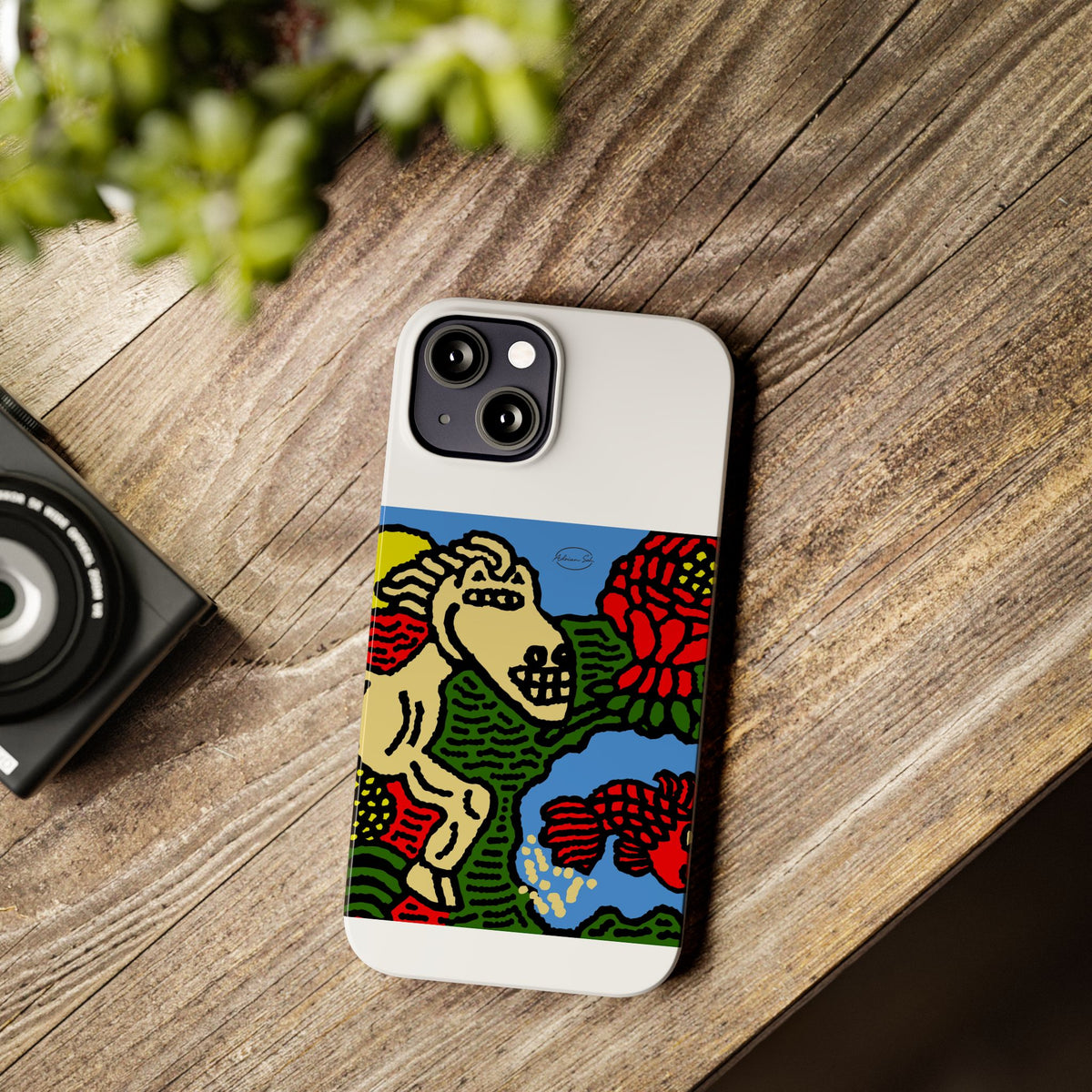 Galloping carefree through life Slim Phone Case