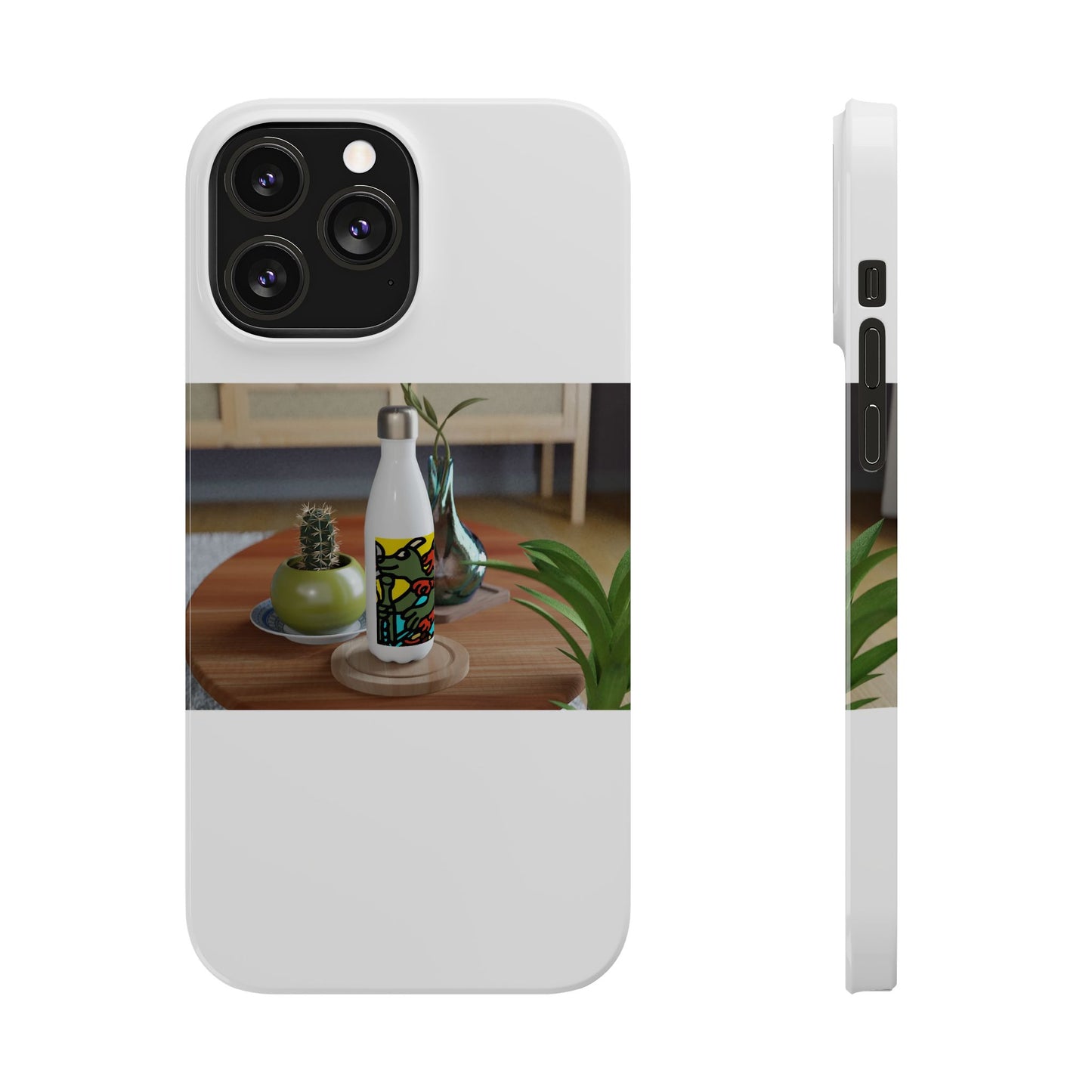 Two dragons enjoying a feast together Slim Phone Case