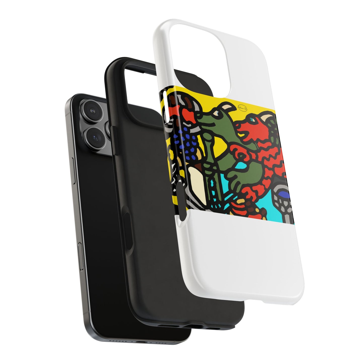 Two dragons enjoying a feast together Tough Phone Case