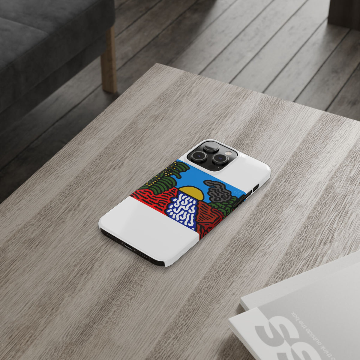 The river that joins the Australian wattle and Lebanese cedar tree in friendship Slim Phone Case