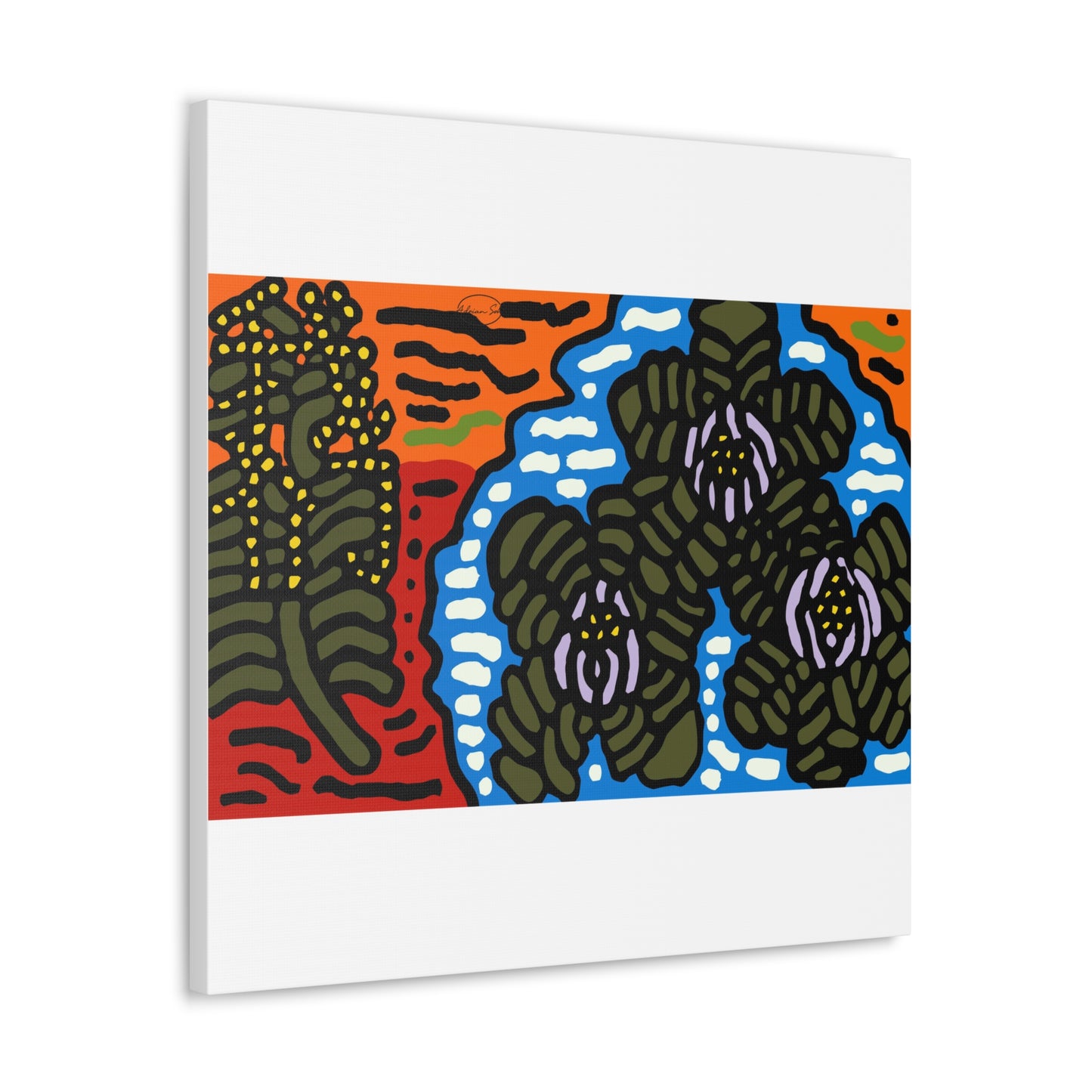 The Sri Lankan water lilies meets the Australian wattle Canvas (Small)