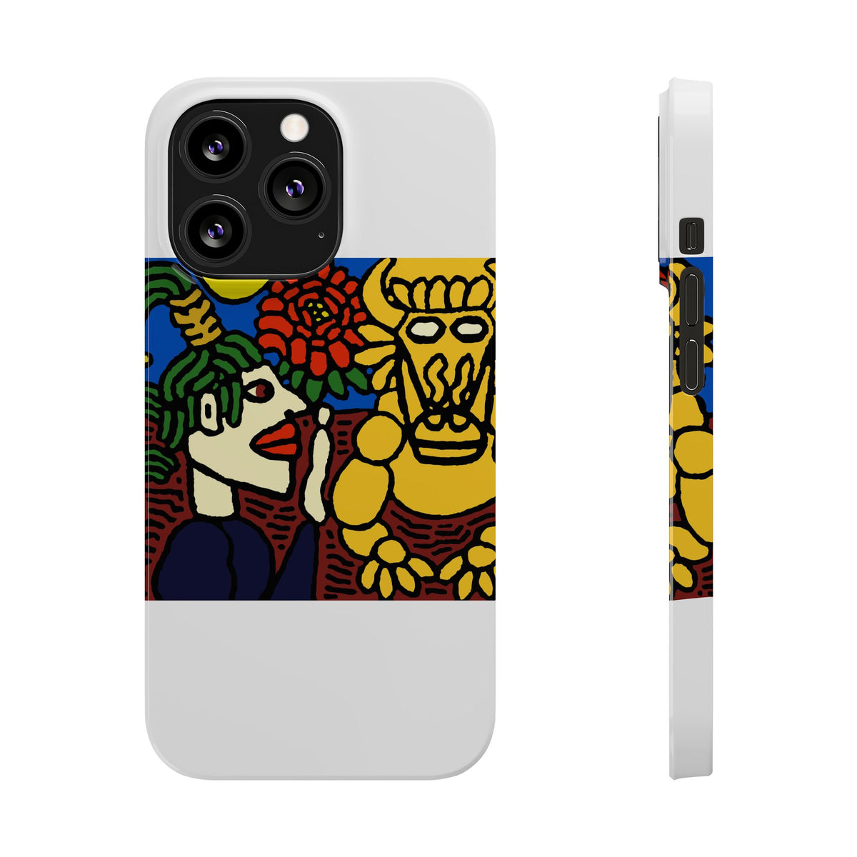 The warrior hailing the mighty golden dragon Slim Phone Case