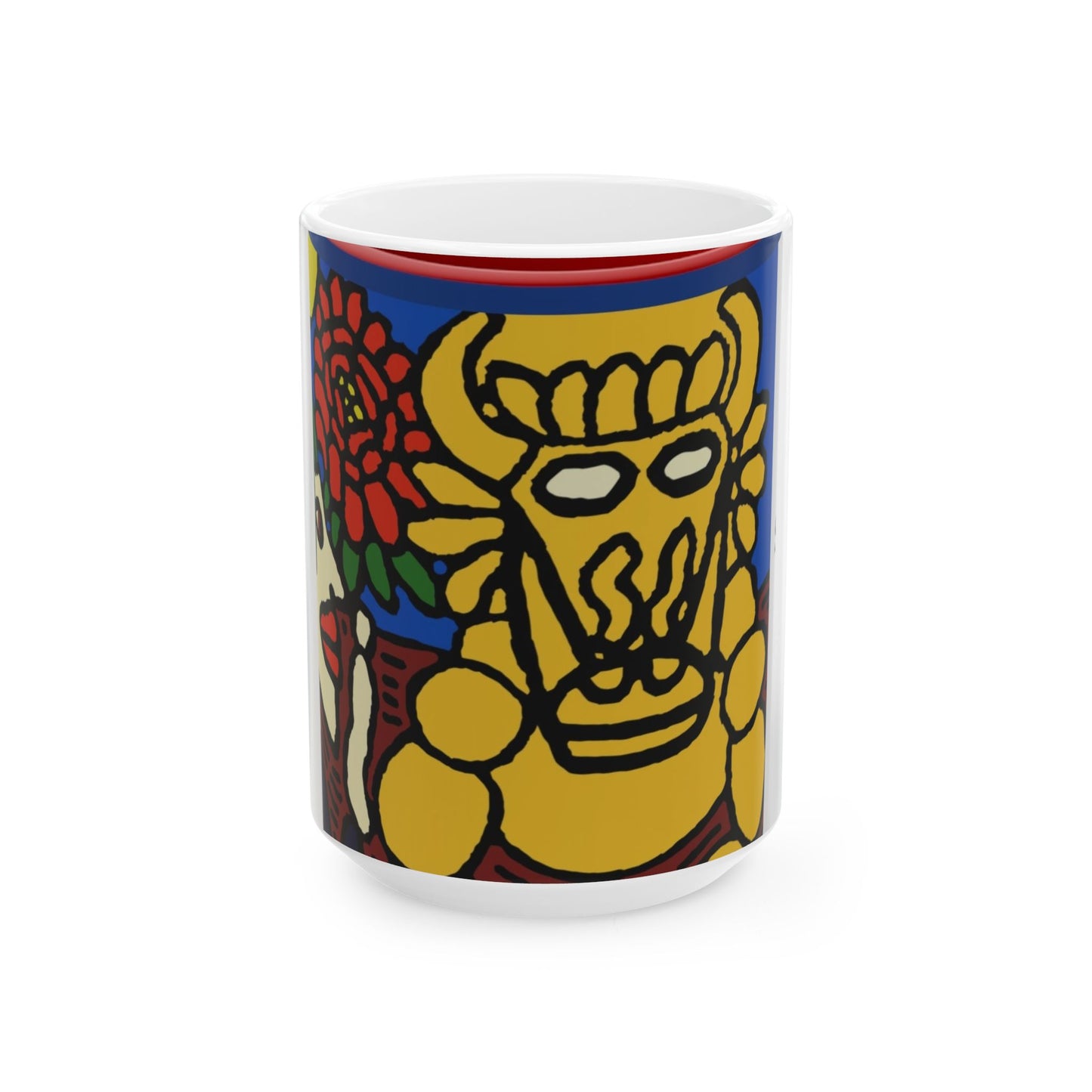 The warrior hailing the mighty golden dragon Ceramic Mug