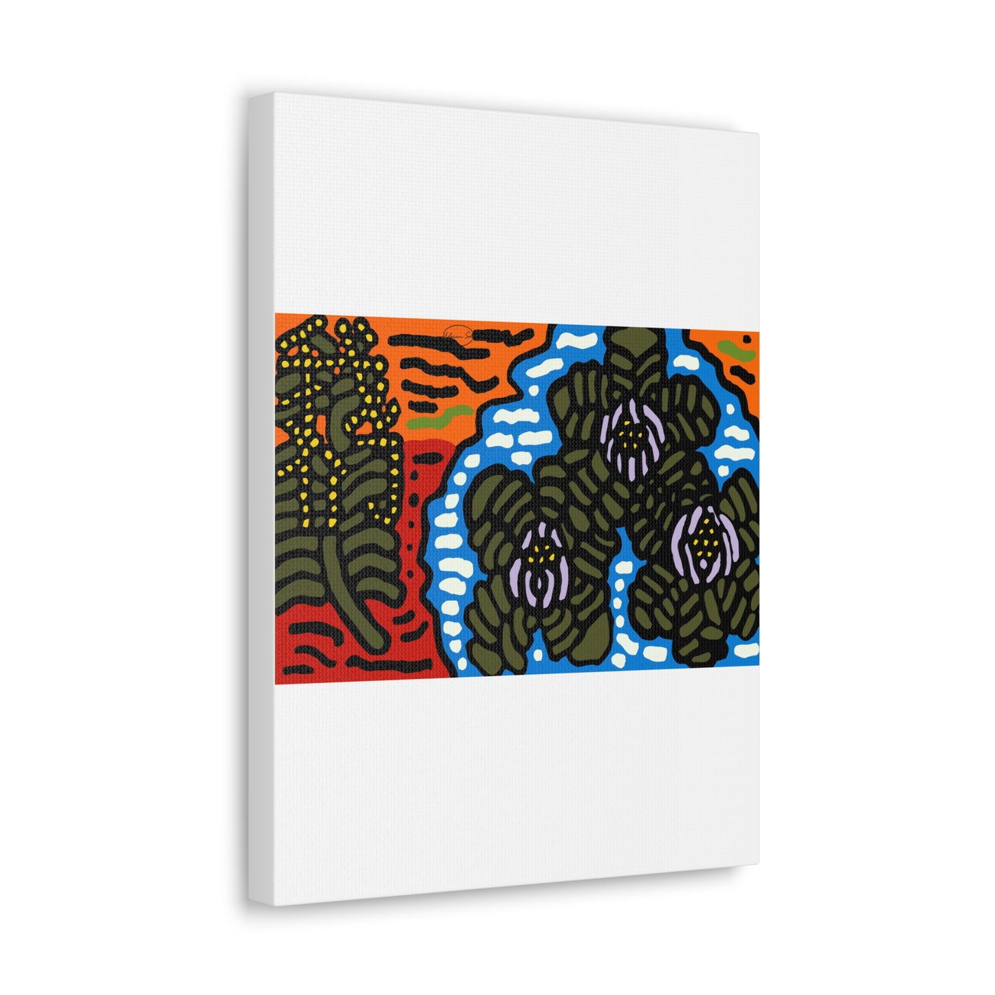 The Sri Lankan water lilies meets the Australian wattle Canvas (Large)