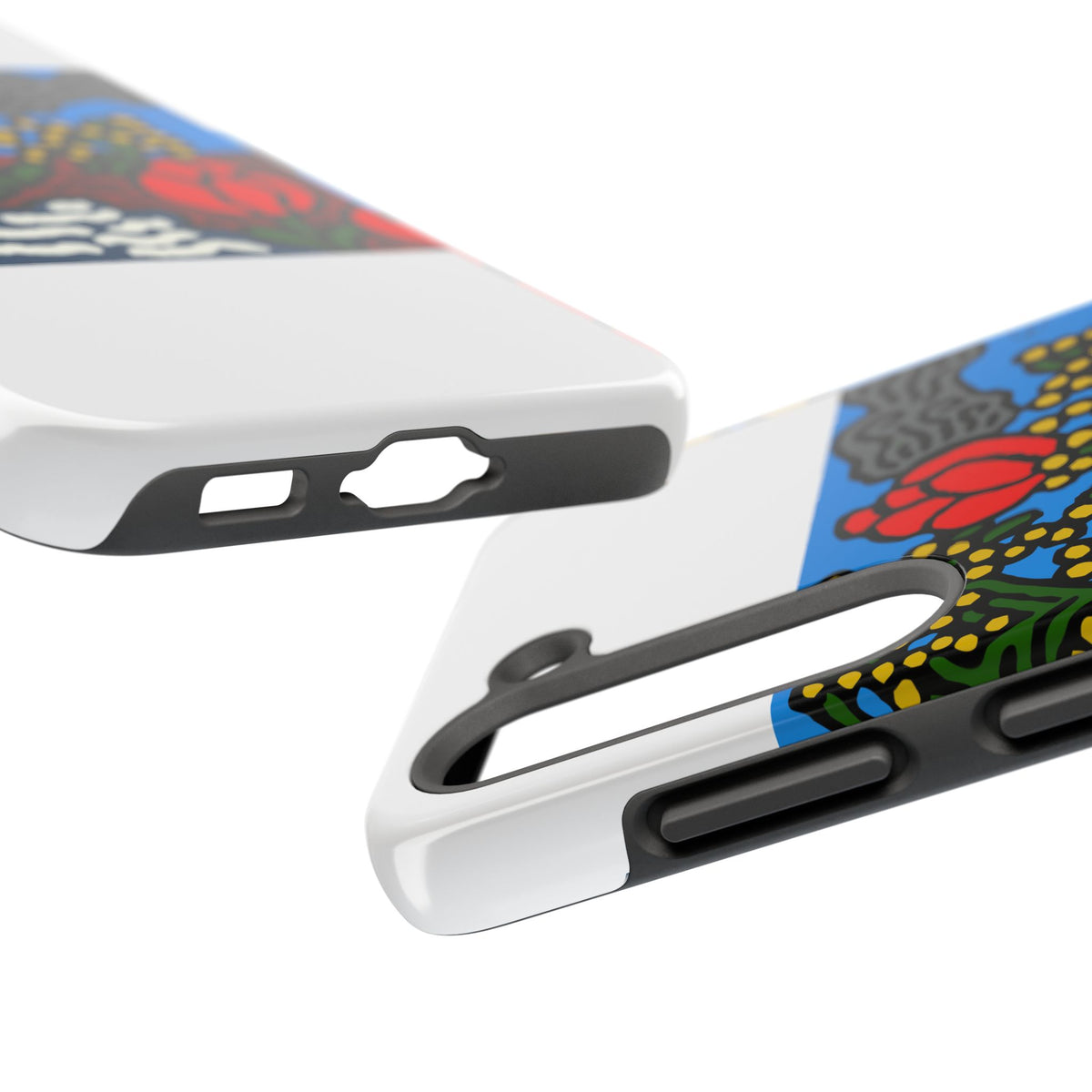 A field of tulips next to a wattle Tough Phone Case