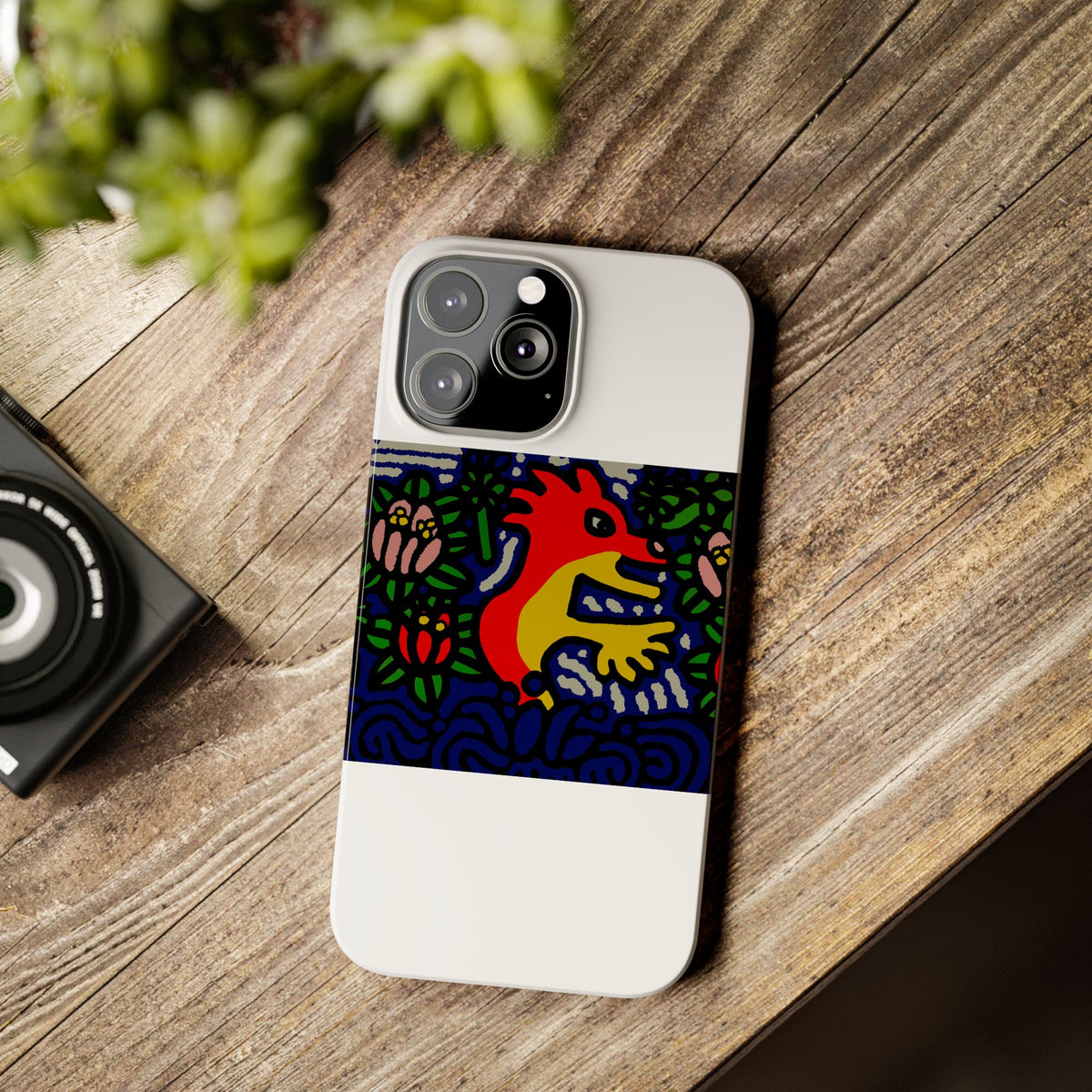 Breaking through the surface of a lotus pond Slim Phone Case