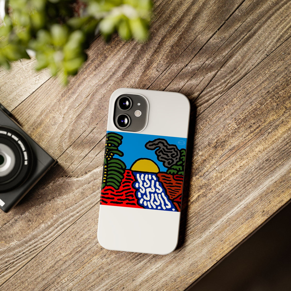 The river that joins the Australian wattle and Lebanese cedar tree in friendship Slim Phone Case