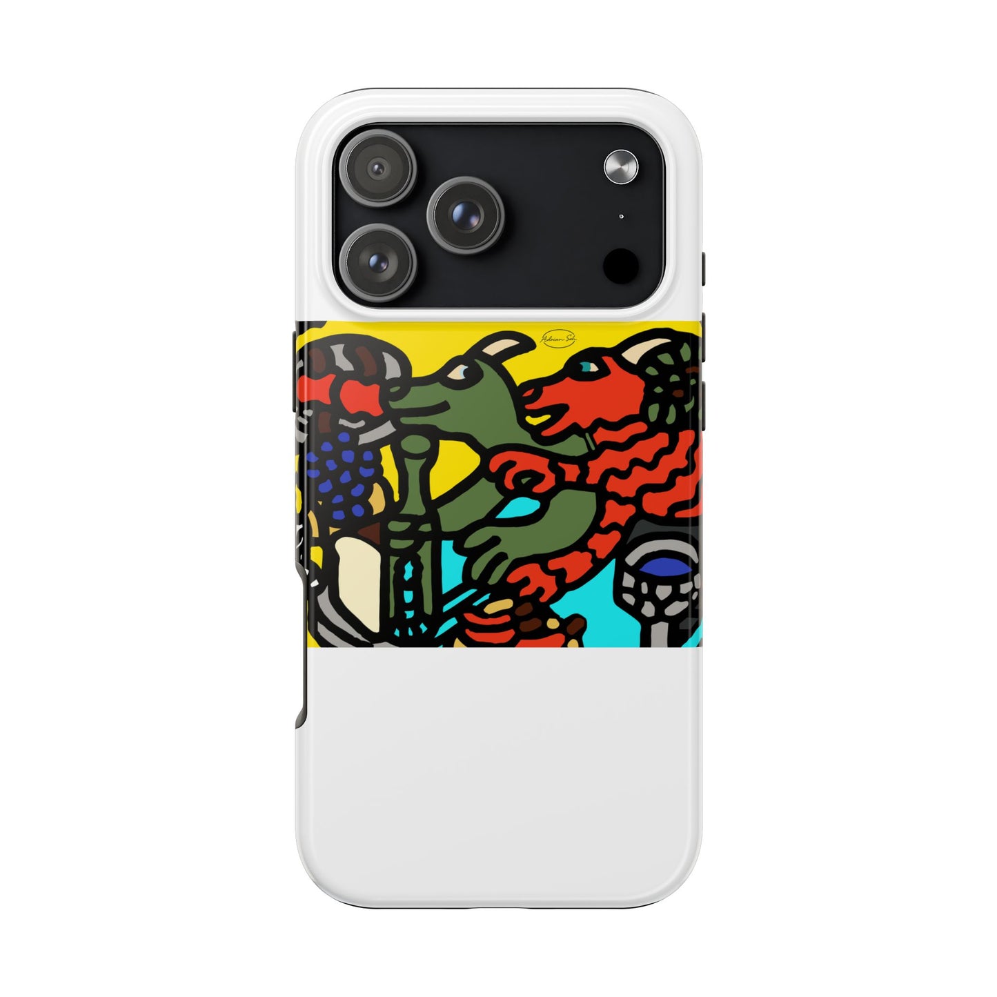 Two dragons enjoying a feast together Tough Phone Case
