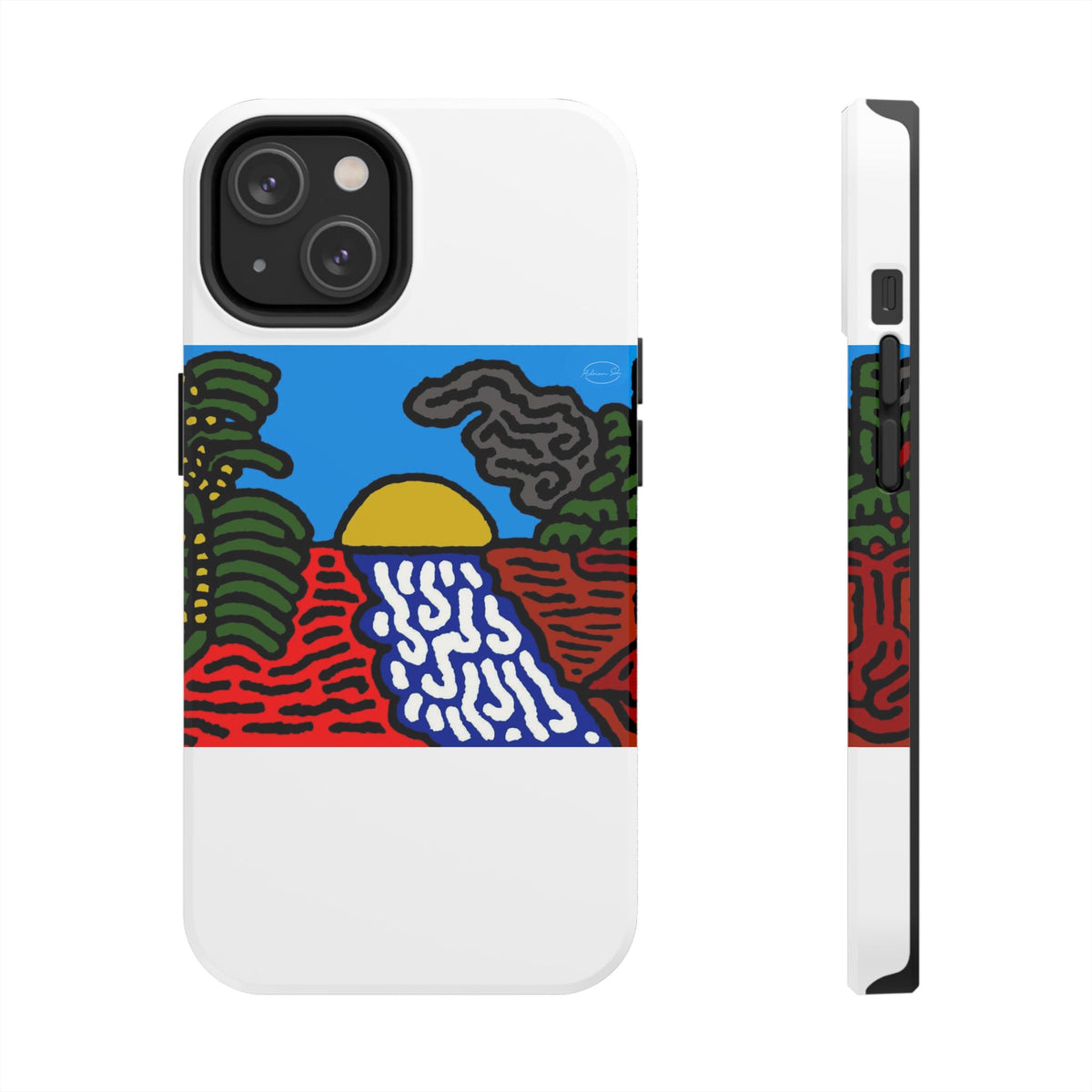 The river that joins the Australian wattle and Lebanese cedar tree in friendship Tough Phone Case