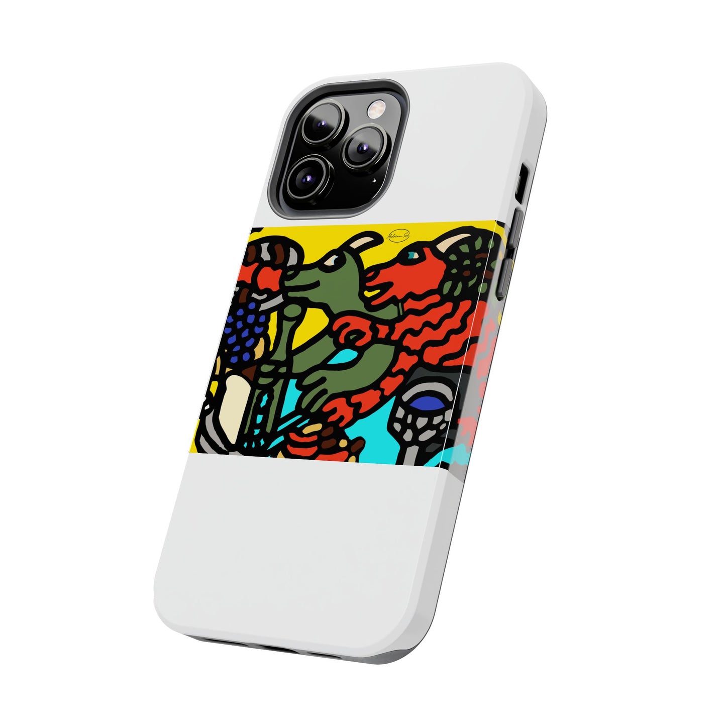 Two dragons enjoying a feast together Tough Phone Case
