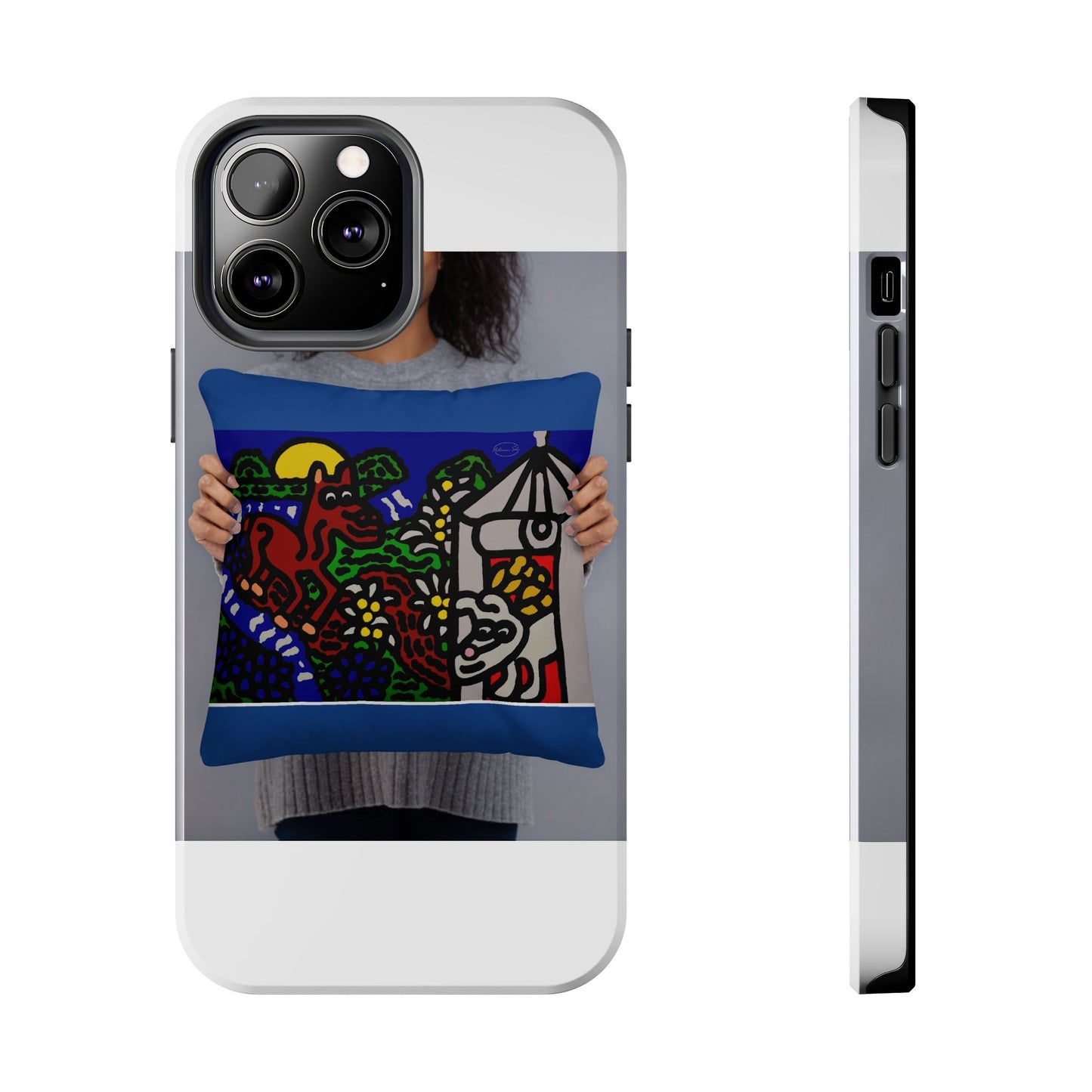 Bunny welcoming a friendly horse on his journey Tough Phone Case