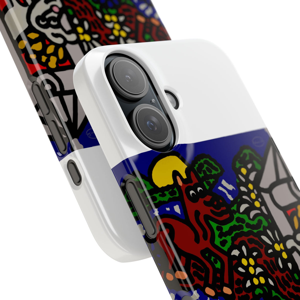 Bunny welcoming a friendly horse on his journey Slim Phone Case
