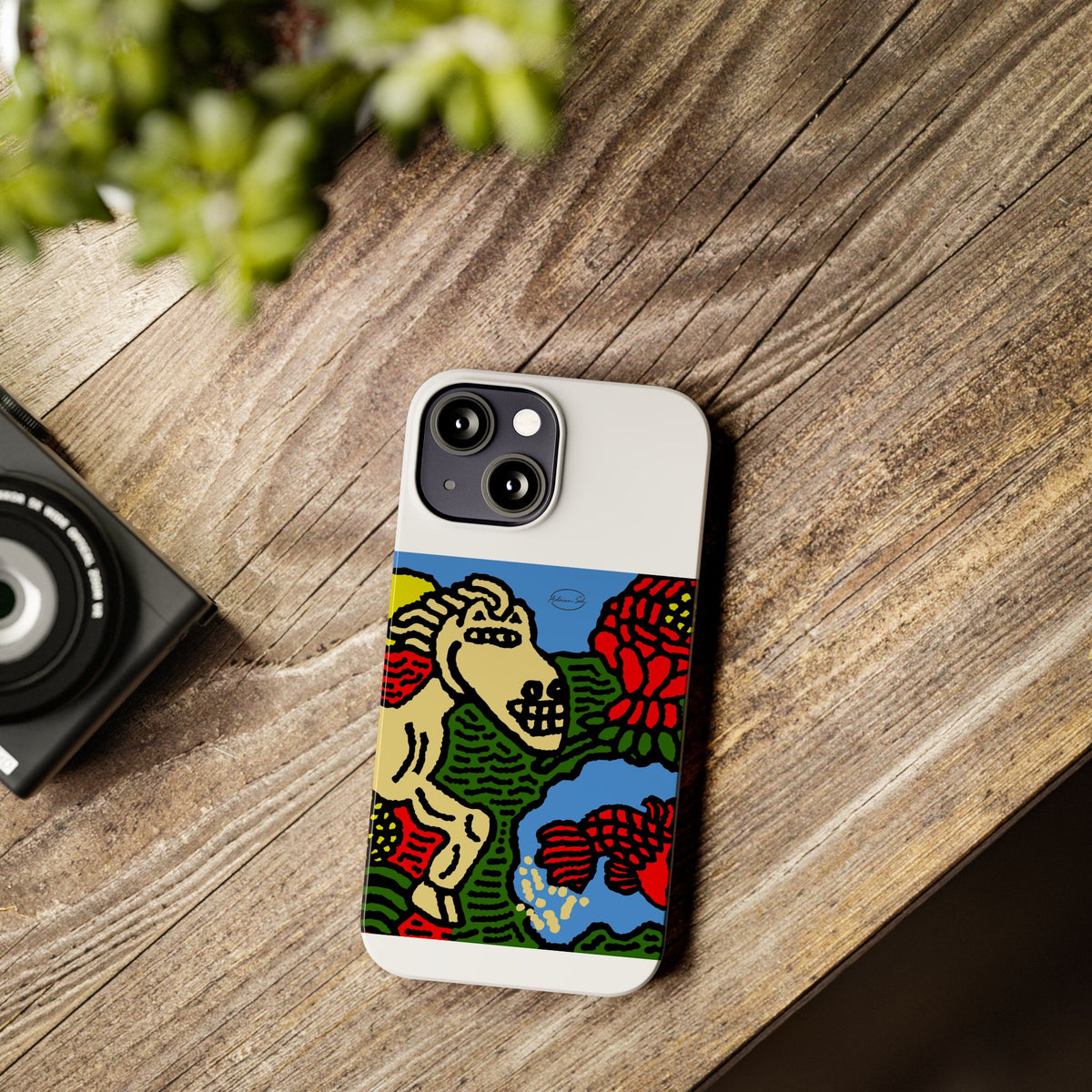 Galloping carefree through life Slim Phone Case