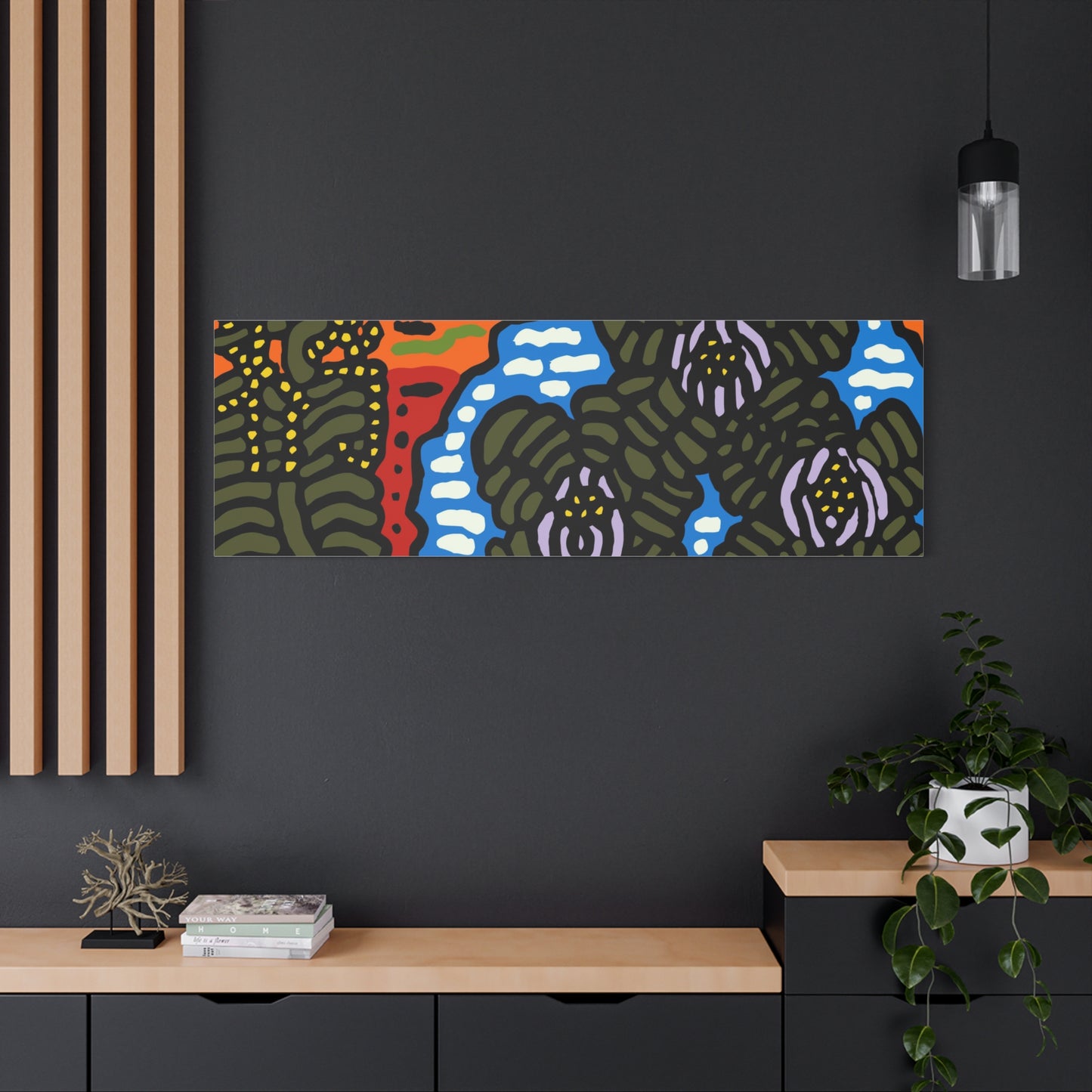 The Sri Lankan water lilies meets the Australian wattle Canvas (Large)