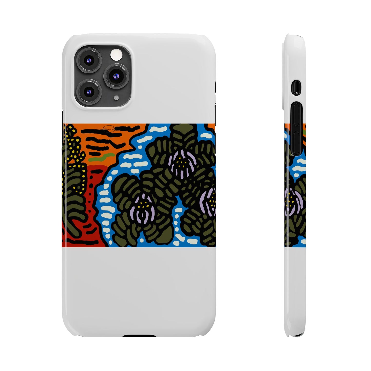 The Sri Lankan water lilies meets the Australian wattle Slim Phone Case