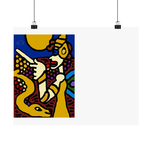 The golden snake being blessed by the fairy Matte Poster Horizontal (Small)