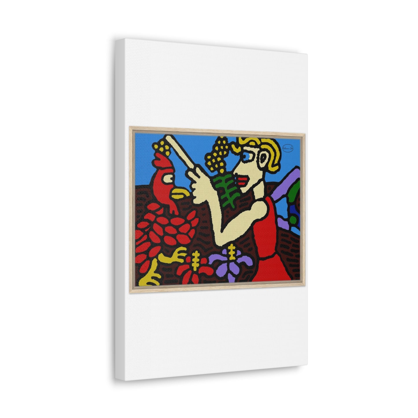 The hen gaining a blessing from a fairy Canvas (Small)