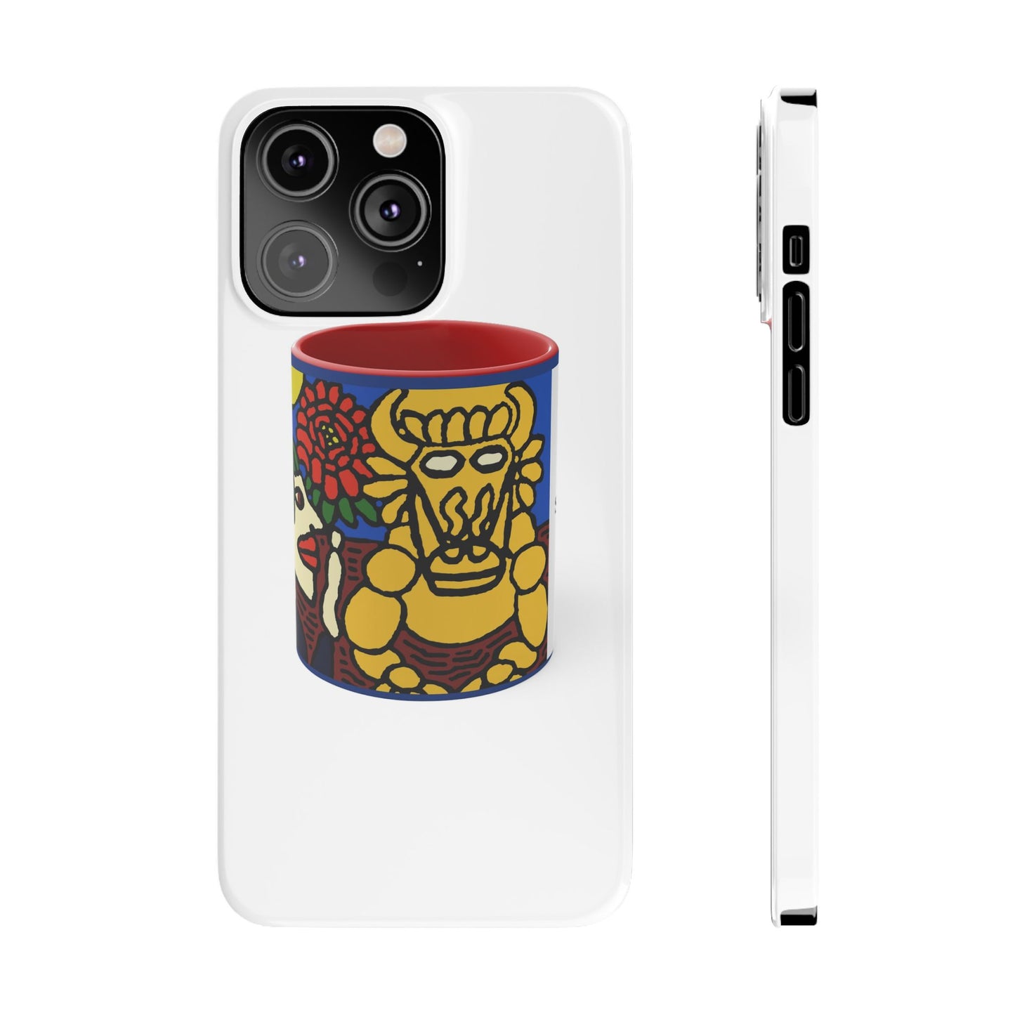 The warrior hailing the mighty golden dragon Slim Phone Case