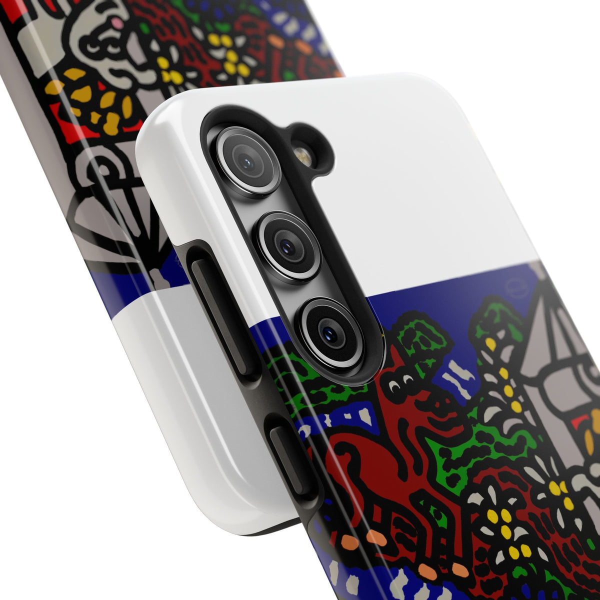Bunny welcoming a friendly horse on his journey Tough Phone Case