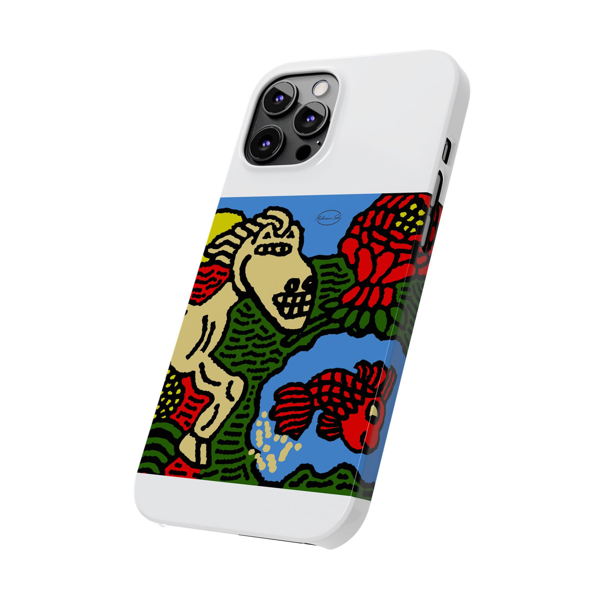 Galloping carefree through life Slim Phone Case
