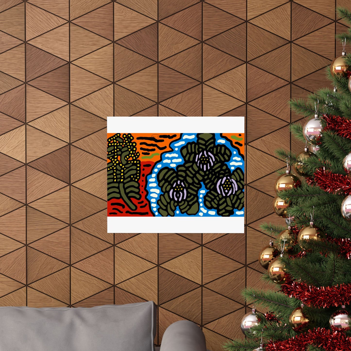 The Sri Lankan water lilies meets the Australian wattle Matte Poster Horizontal (Large)
