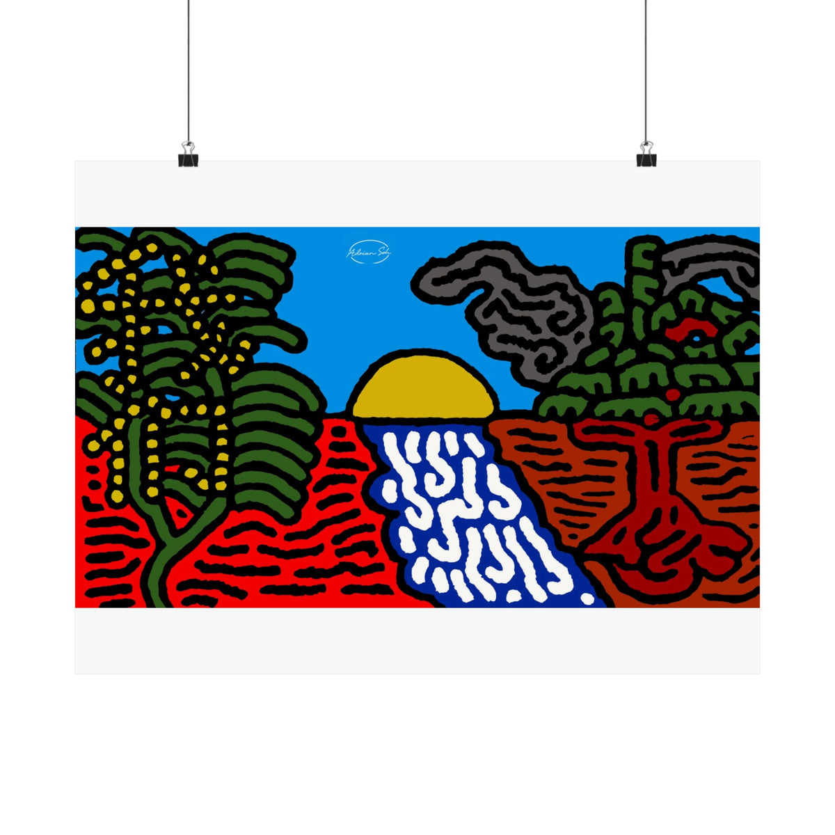 The river that joins the Australian wattle and Lebanese cedar tree in friendship Matte Poster Horizontal (Large)