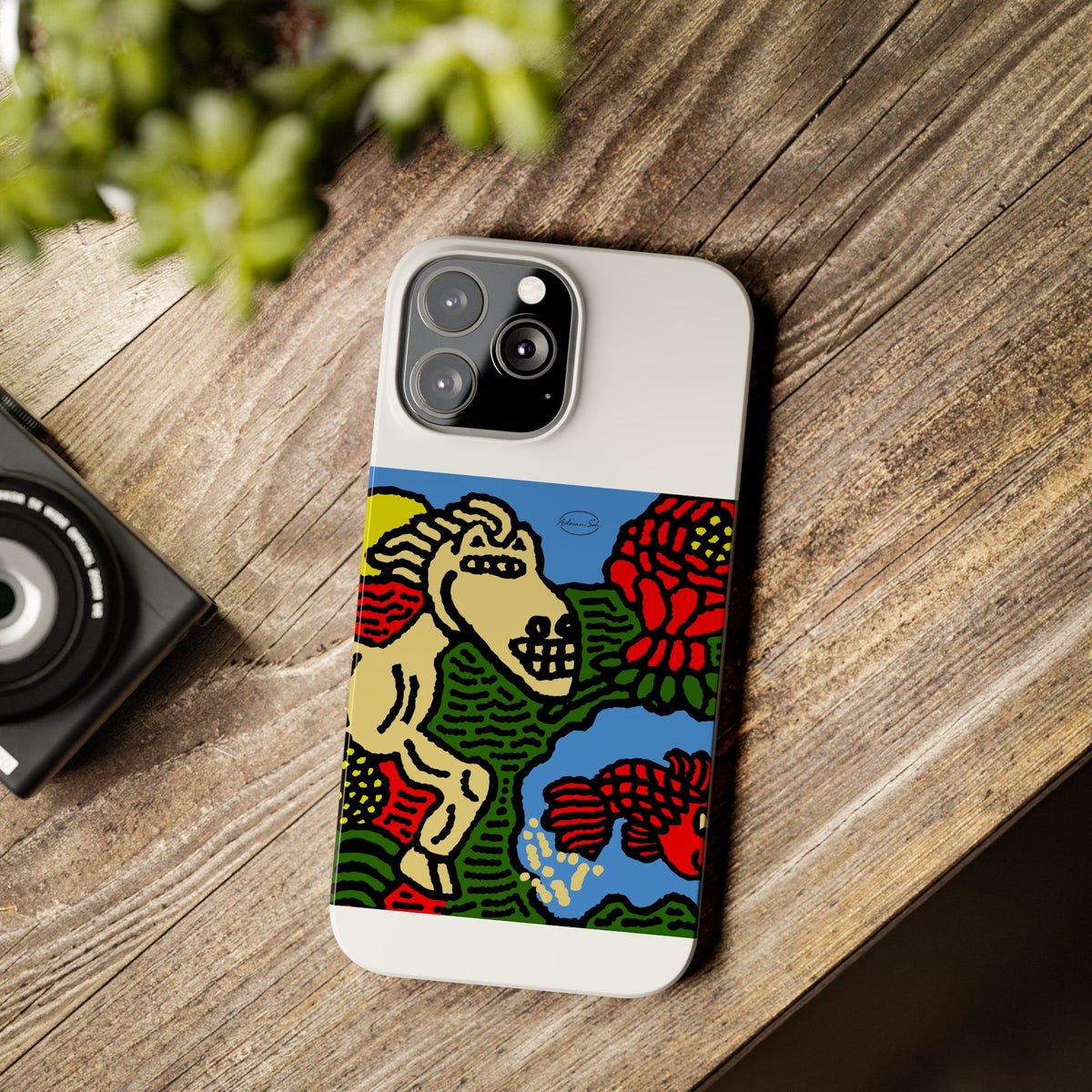 Galloping carefree through life Slim Phone Case