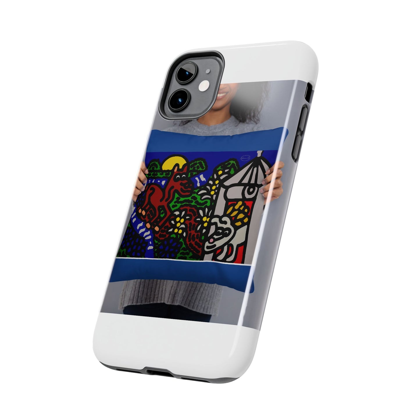 Bunny welcoming a friendly horse on his journey Tough Phone Case