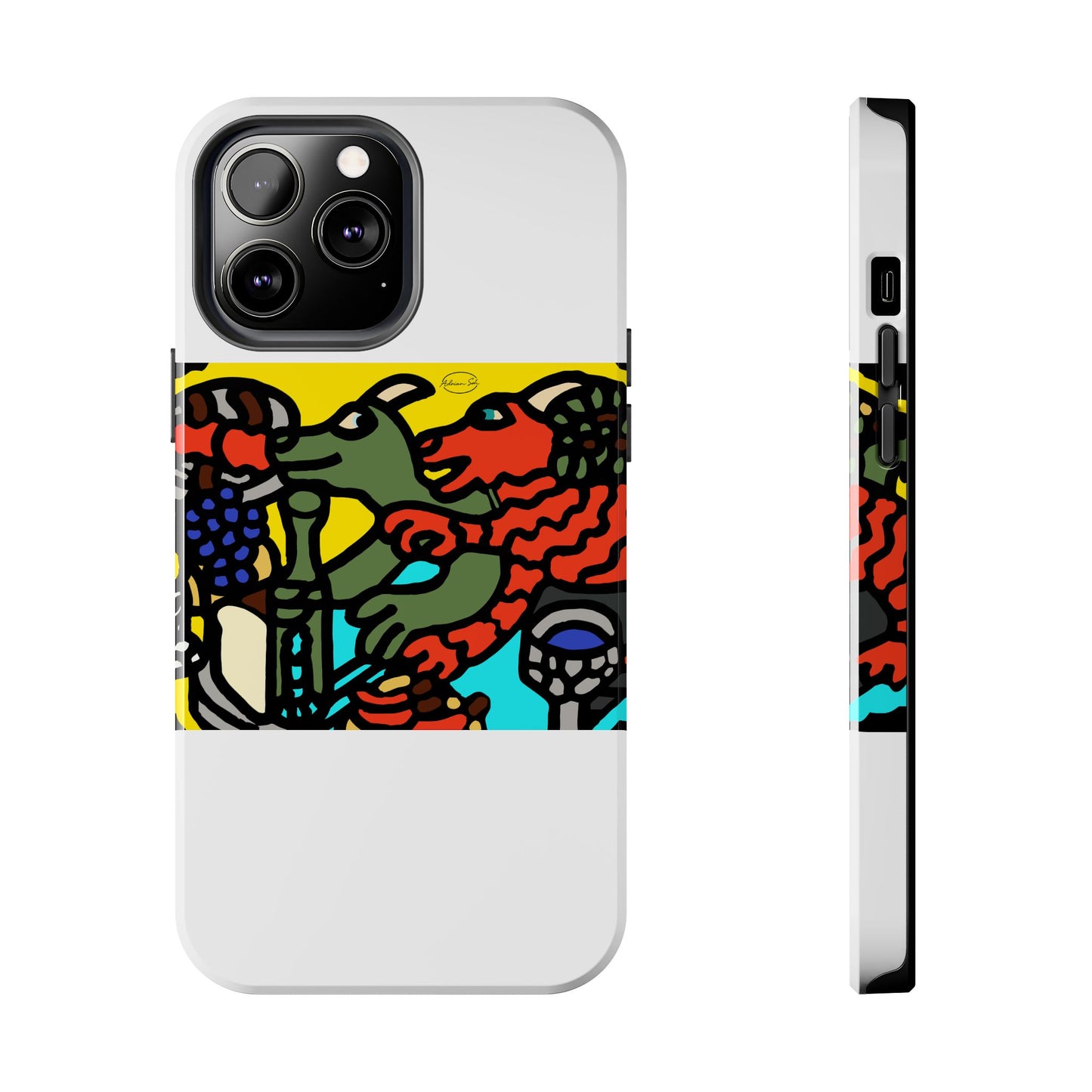Two dragons enjoying a feast together Tough Phone Case