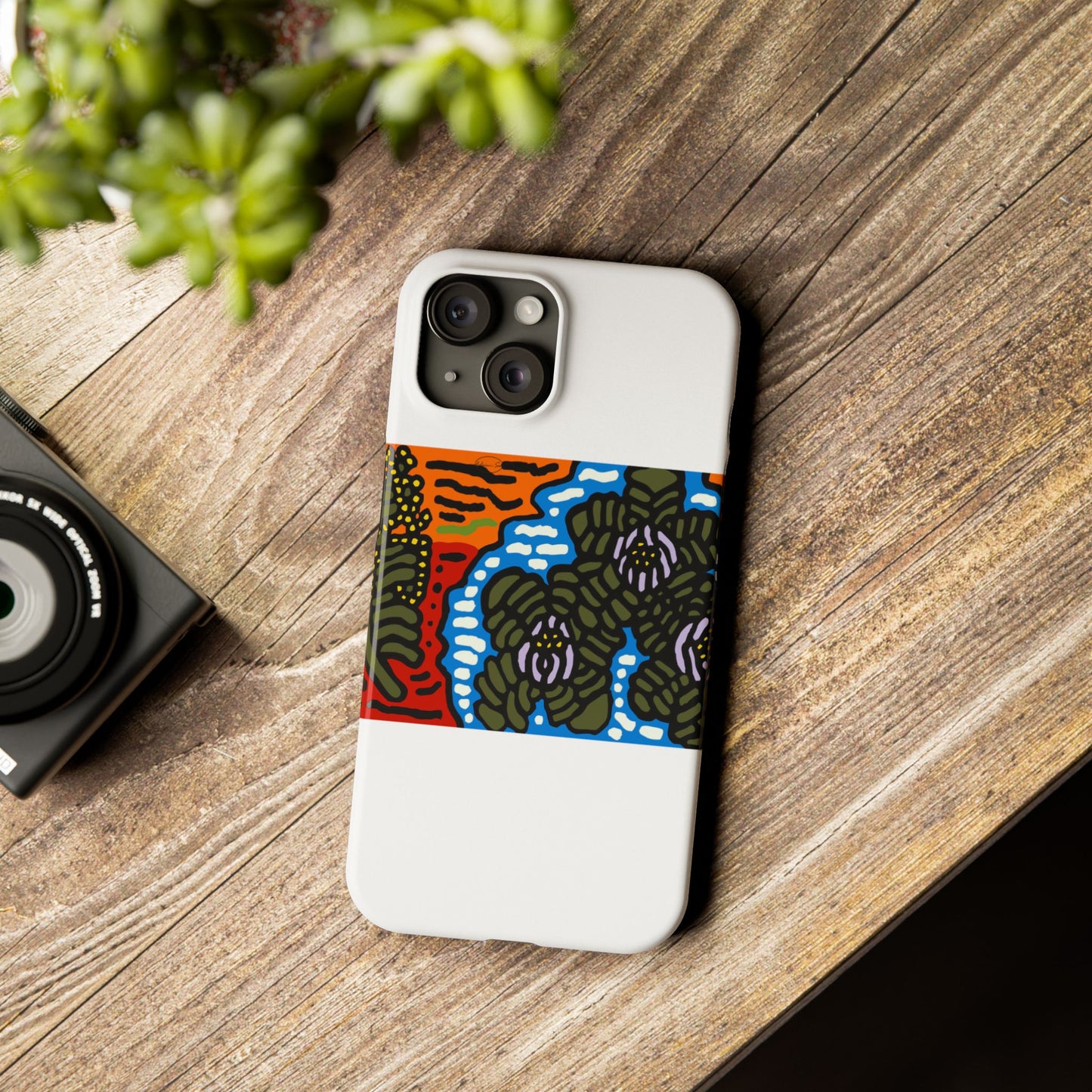 The Sri Lankan water lilies meets the Australian wattle Slim Phone Case