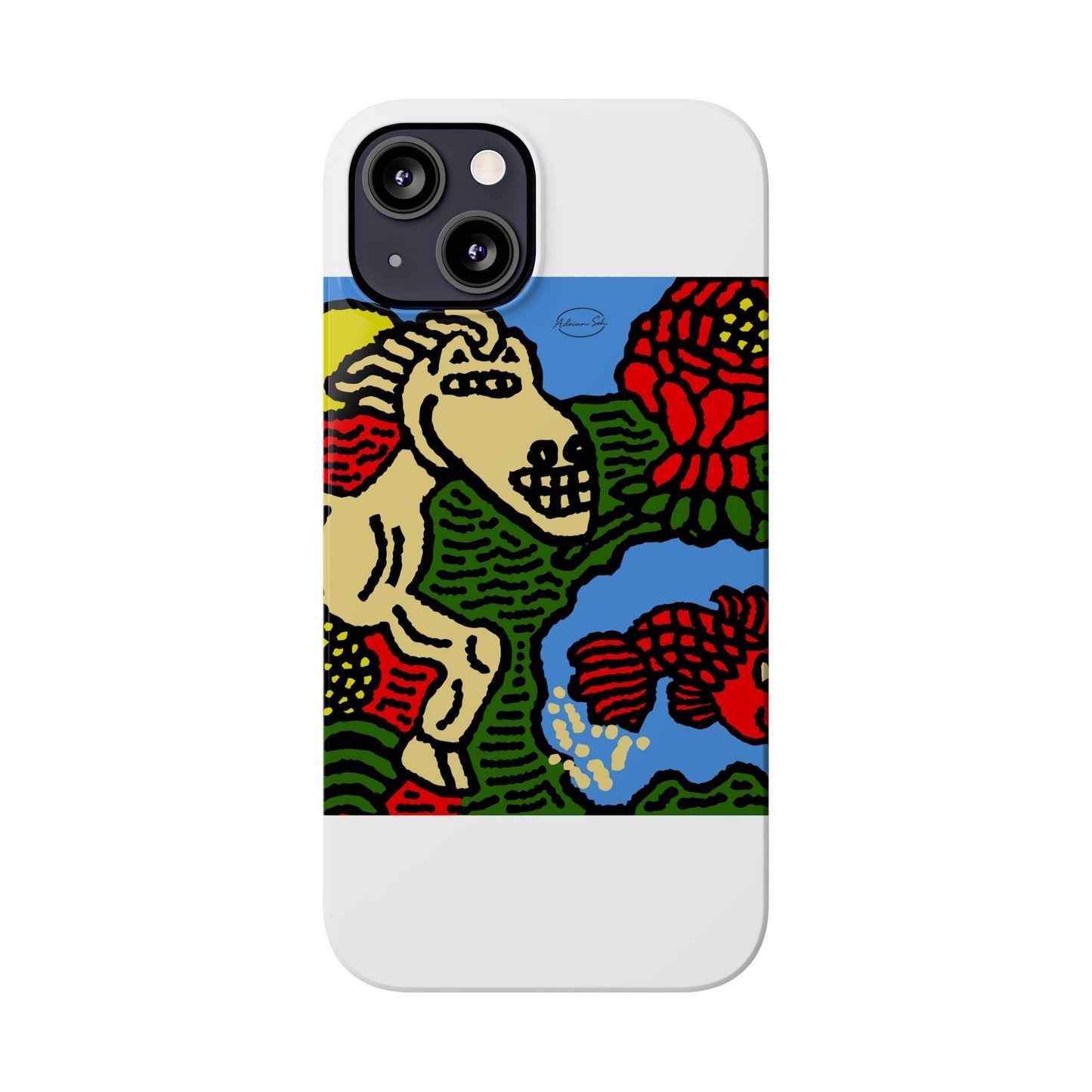 Galloping carefree through life Slim Phone Case