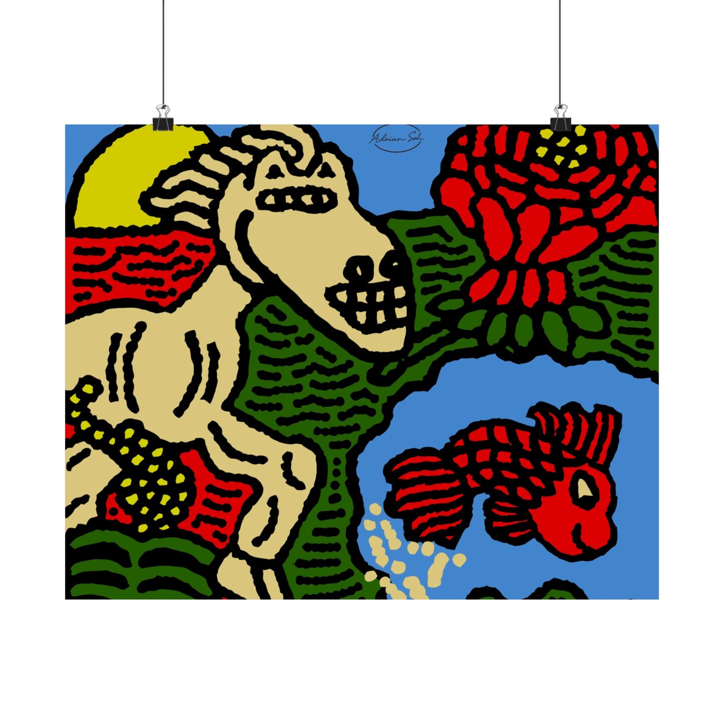 Galloping carefree through life Matte Poster Horizontal (Small)