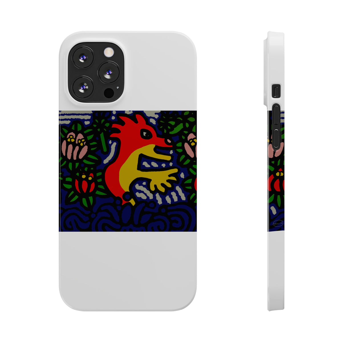 Breaking through the surface of a lotus pond Slim Phone Case