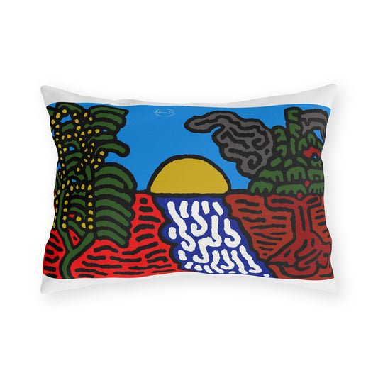 The river that joins the Australian wattle — Outdoor Pillow
