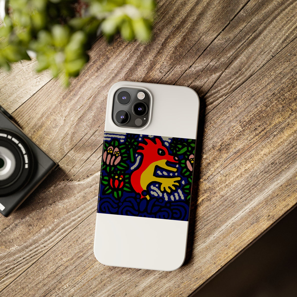 Breaking through the surface of a lotus pond Slim Phone Case