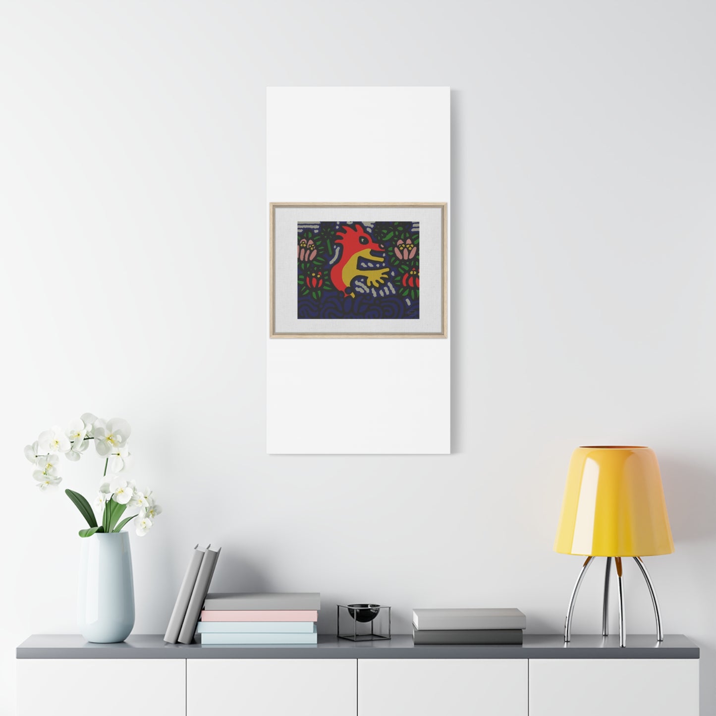 Breaking through the surface of a lotus pond Canvas (Large)