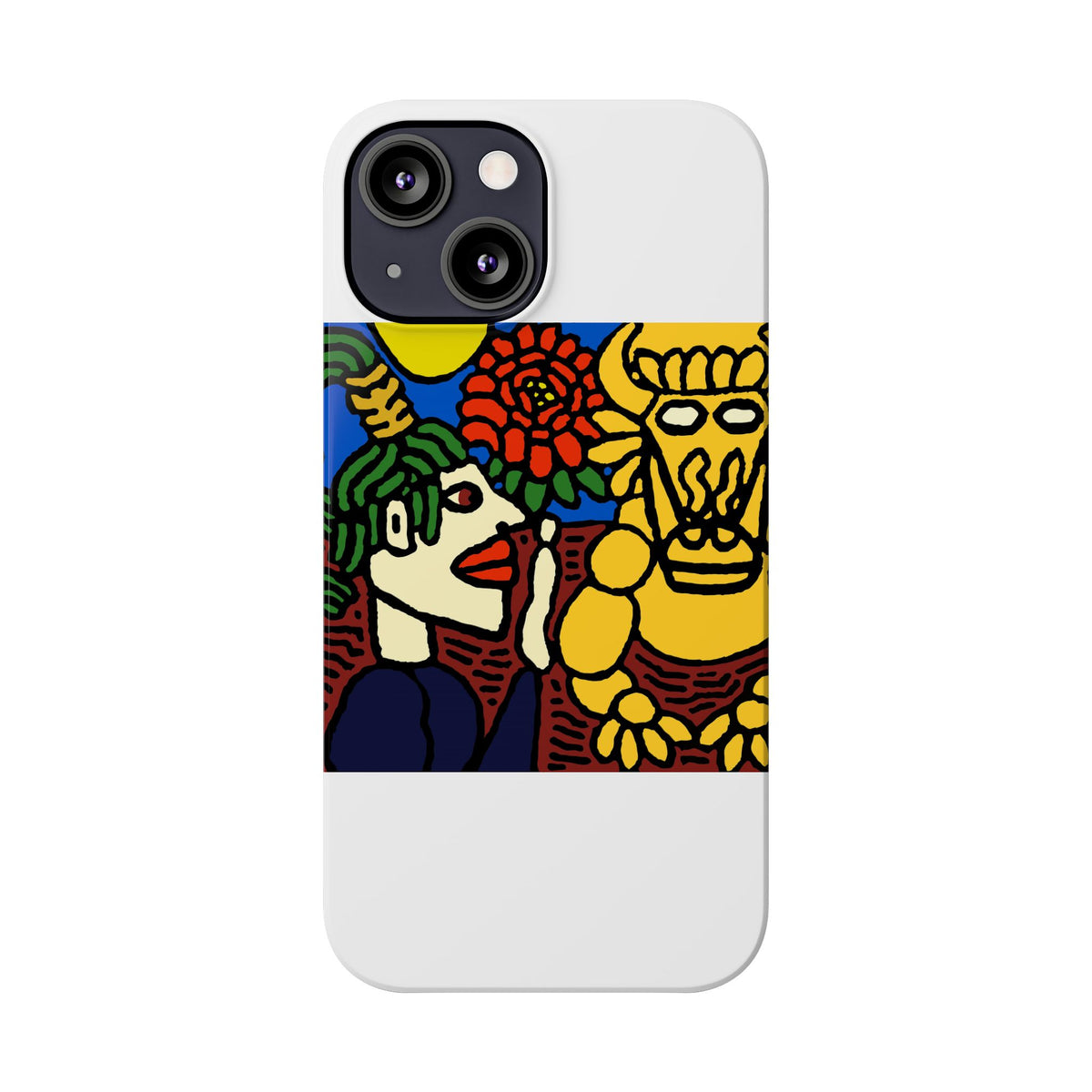 The warrior hailing the mighty golden dragon Slim Phone Case
