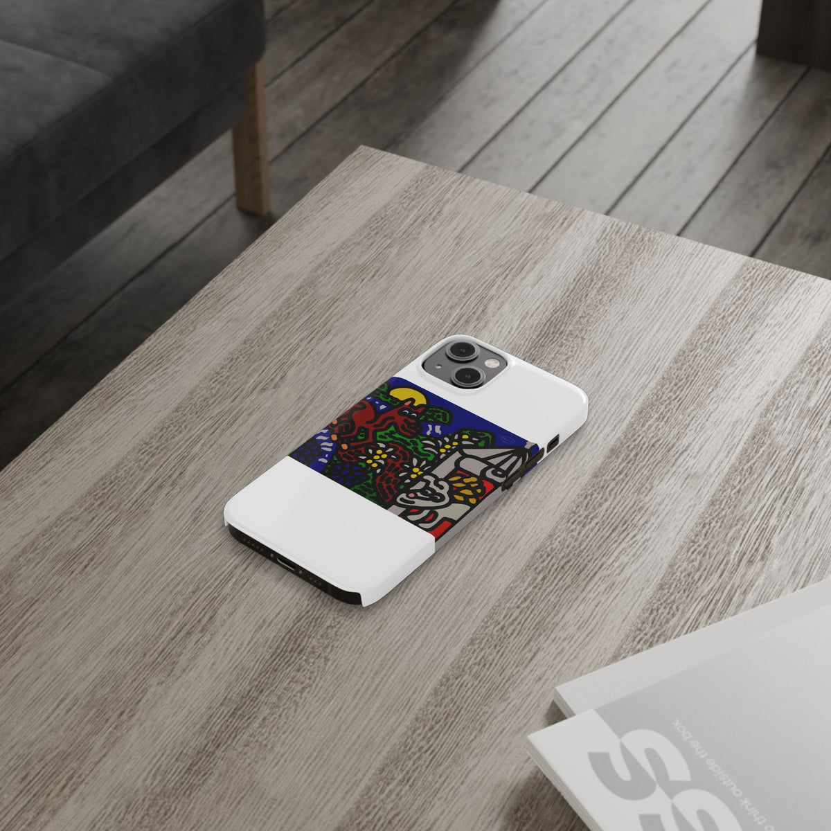 Bunny welcoming a friendly horse on his journey Slim Phone Case