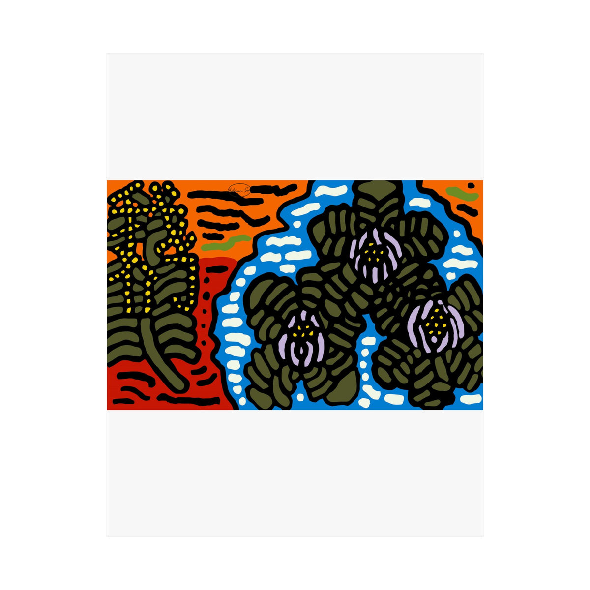 The Sri Lankan water lilies meets the Australian wattle Matte Poster Vertical (Large)