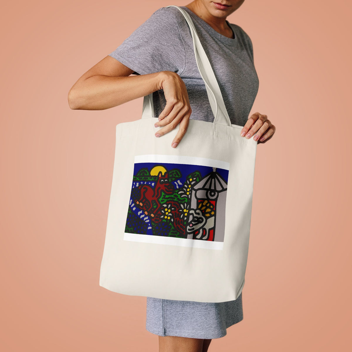 Bunny welcoming a friendly horse on his journey Classic Tote Bag