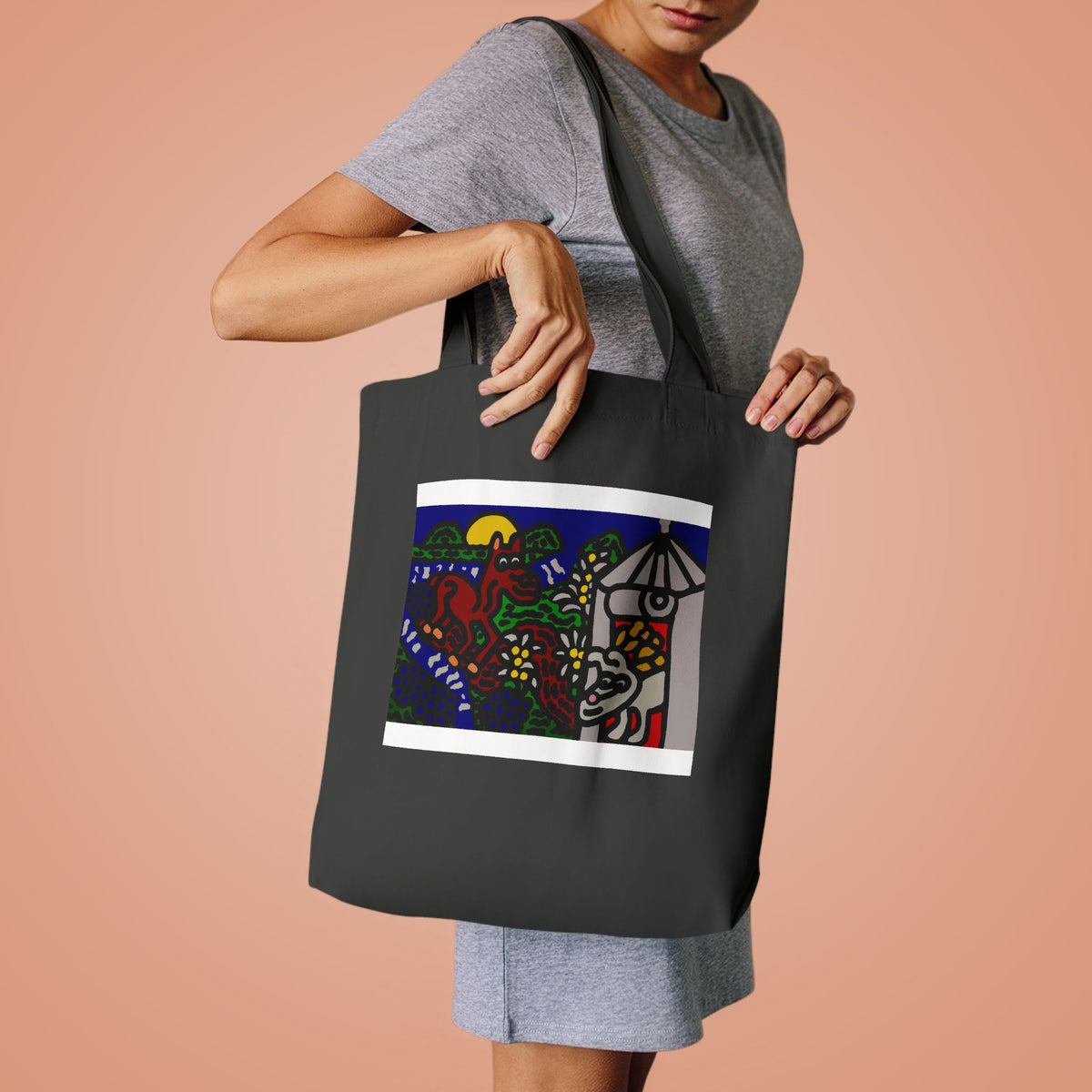 Bunny welcoming a friendly horse on his journey Classic Tote Bag