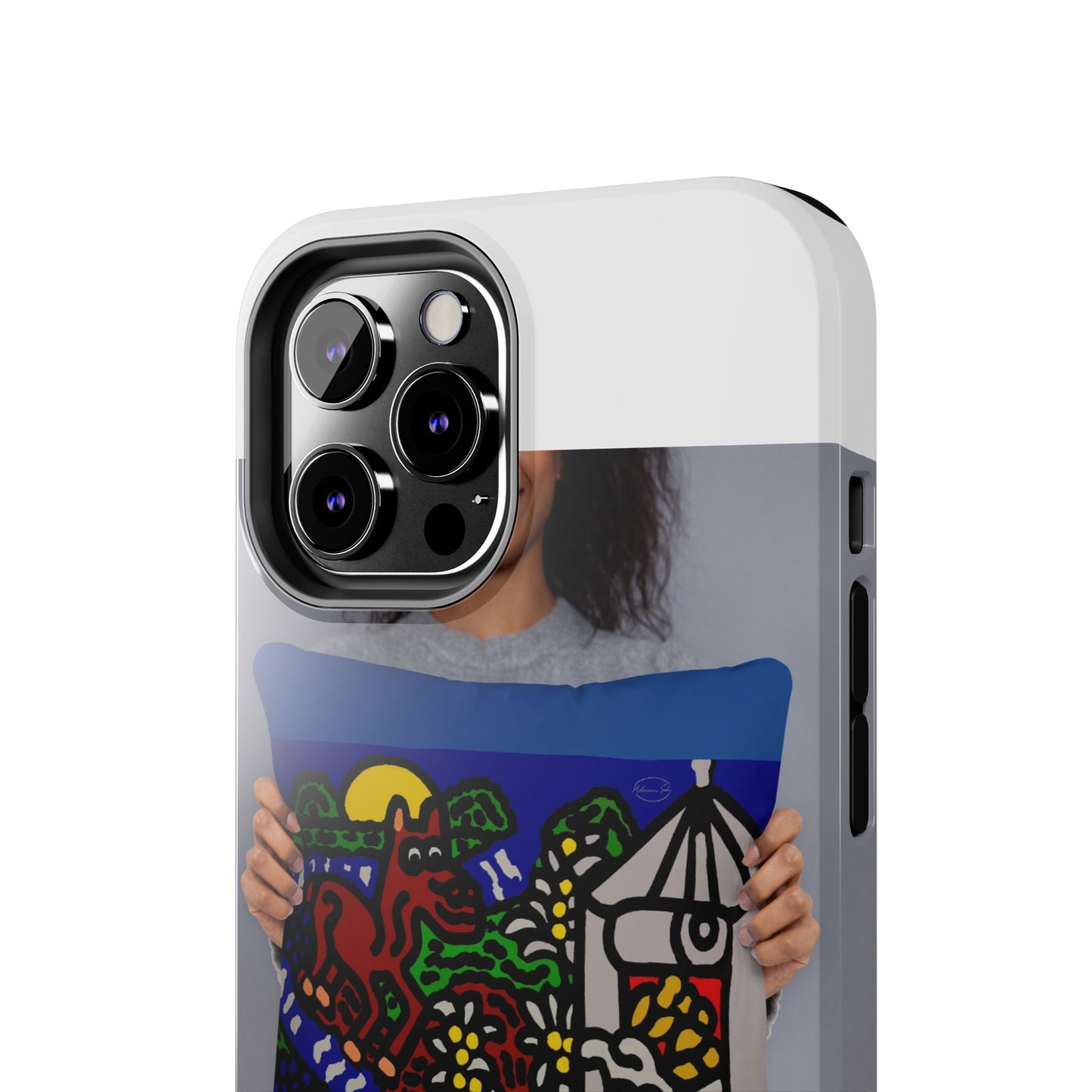 Bunny welcoming a friendly horse on his journey Tough Phone Case