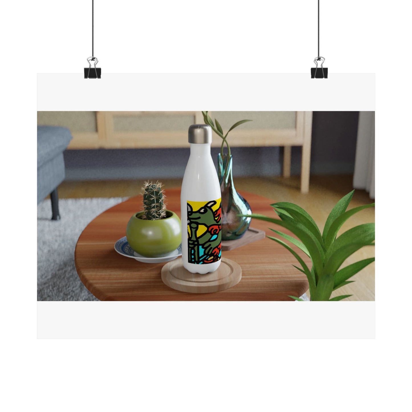 Two dragons enjoying a feast together Matte Poster Horizontal (Small)