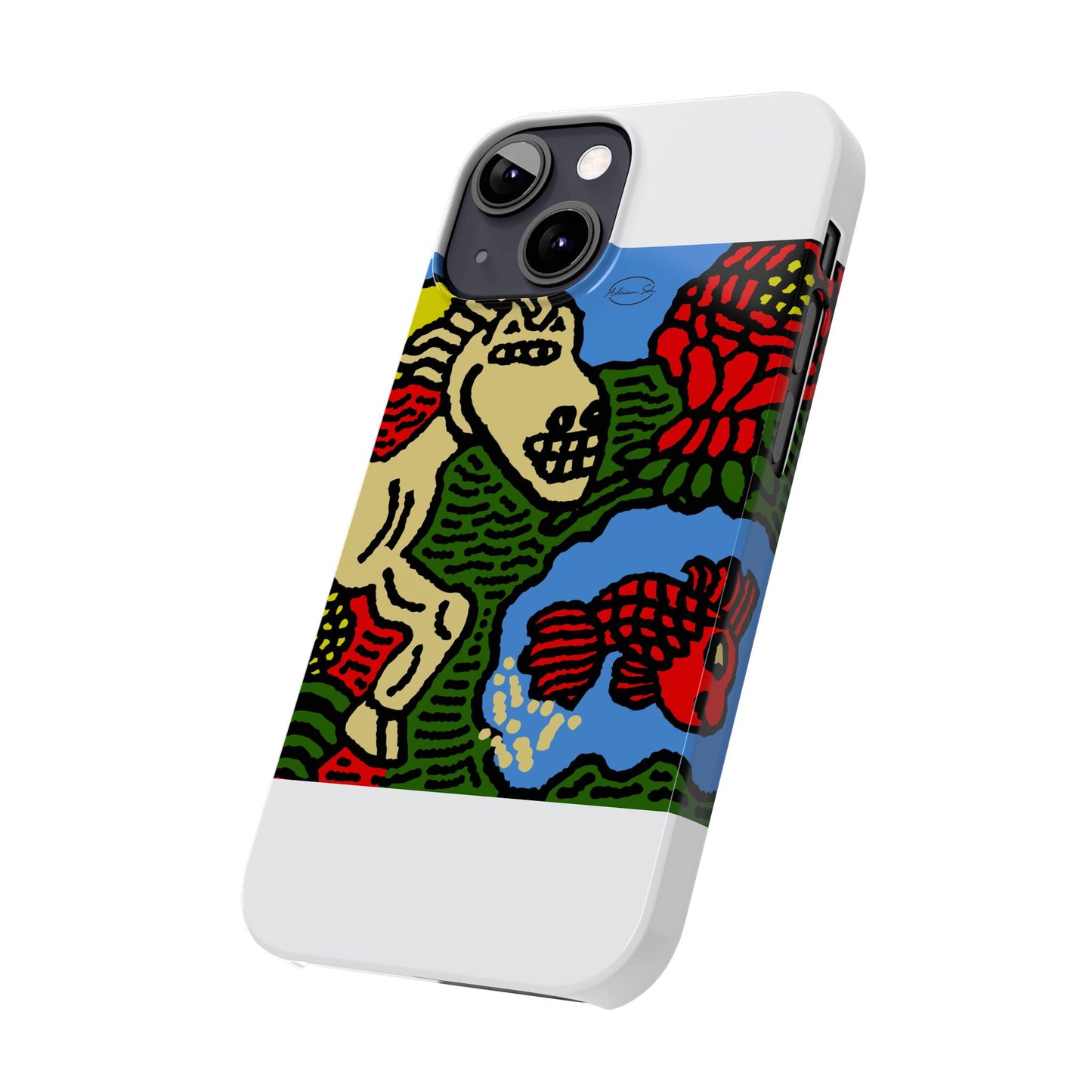 Galloping carefree through life Slim Phone Case