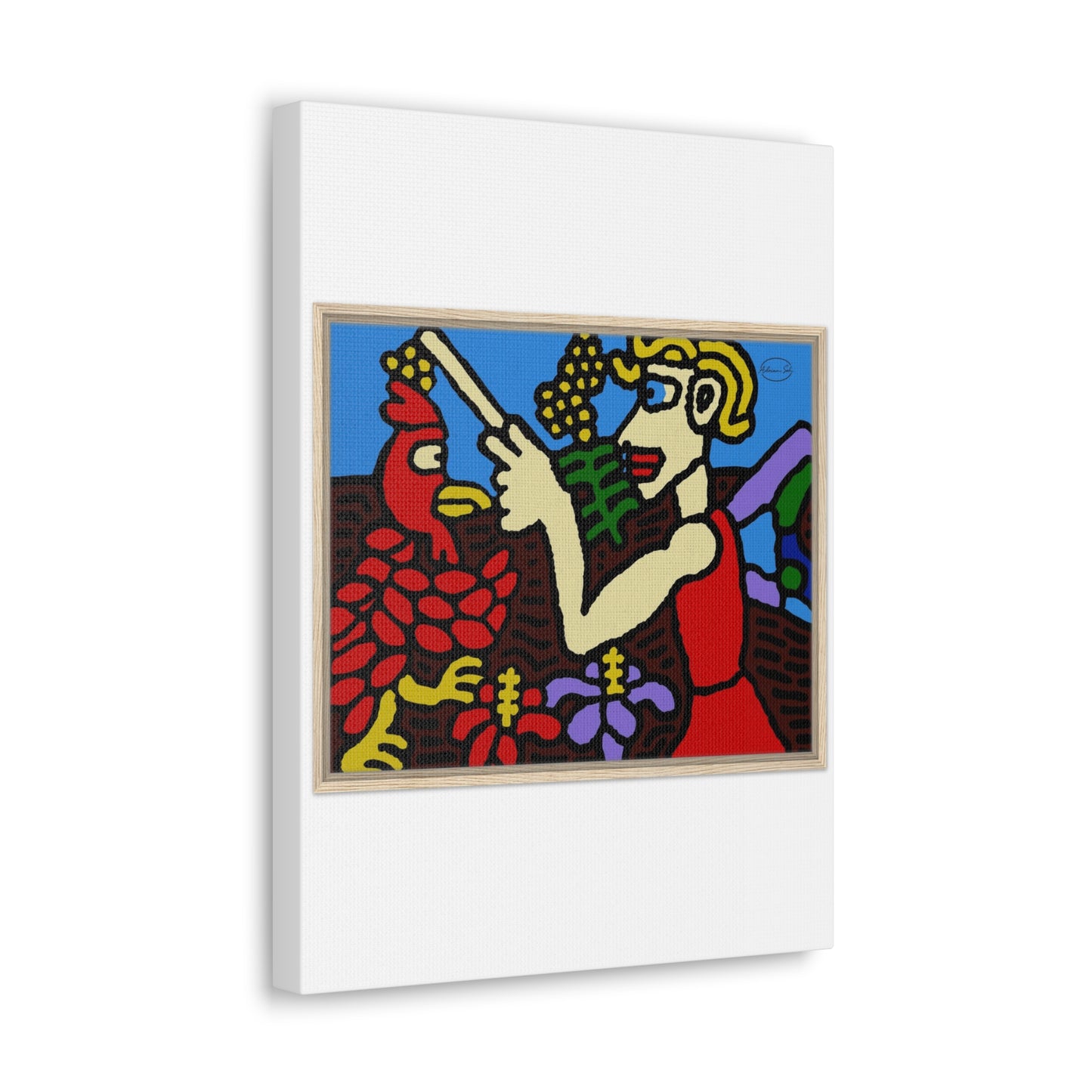 The hen gaining a blessing from a fairy Canvas (Small)