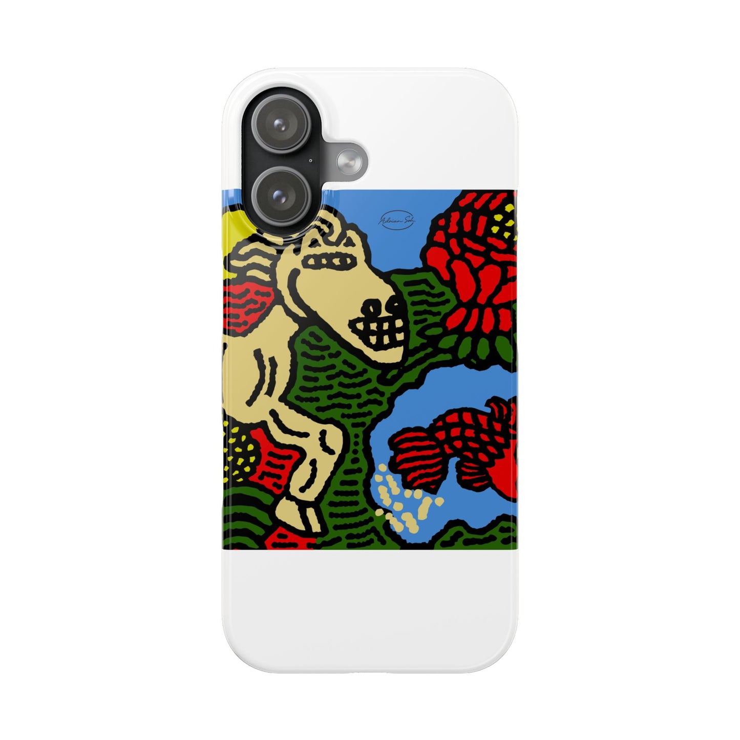 Galloping carefree through life Slim Phone Case